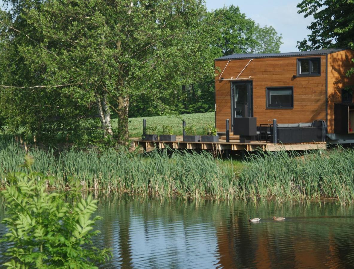 Tinyhousebeidresden 1 - Direkt Am Naturteich - Naehe Saechsische Schweiz, Dresden Großharthau Dış mekan fotoğraf