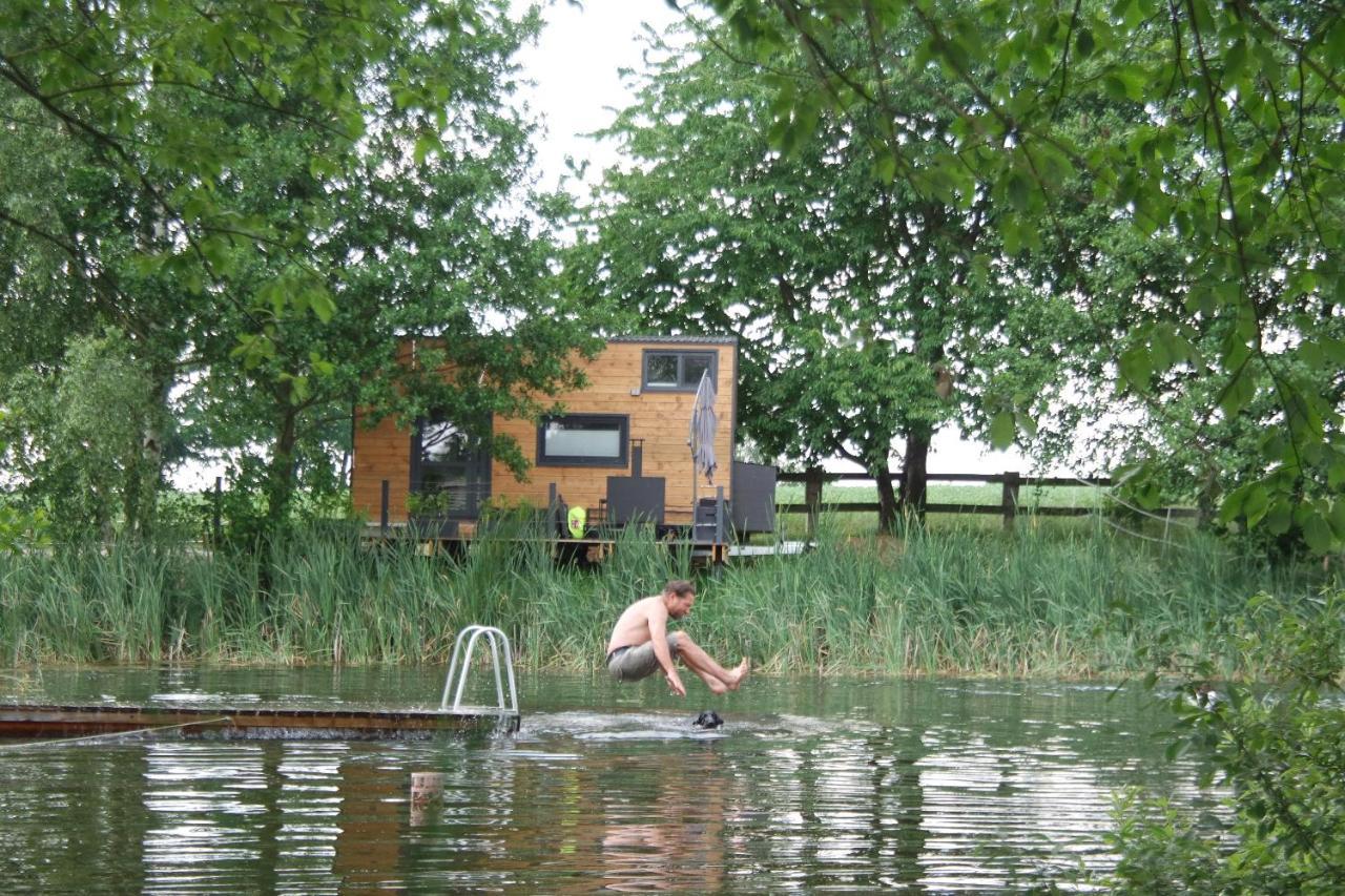 Tinyhousebeidresden 1 - Direkt Am Naturteich - Naehe Saechsische Schweiz, Dresden Großharthau Dış mekan fotoğraf